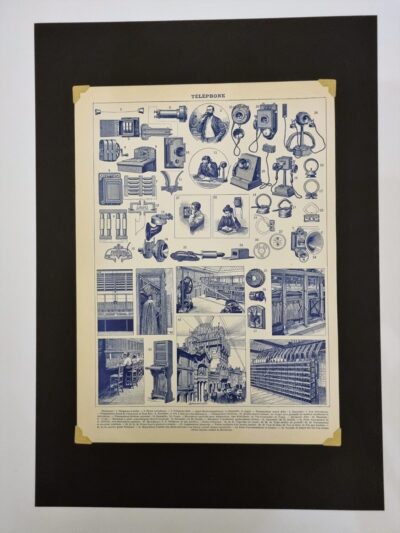 Telefon, rycina oryginalna, dekoracja na ścianę