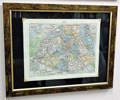Stara mapa Paryża, oryginał, 1898 rok