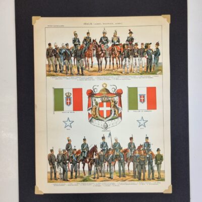 Wojsko włoskie – oryginalna rycina z francuskiej encyklopedii z 1898 r.