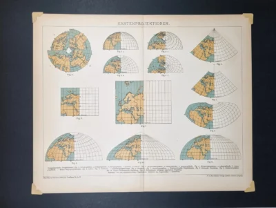 Stara mapa świata 1898 – plansza kartograficzna z końca XIX wieku