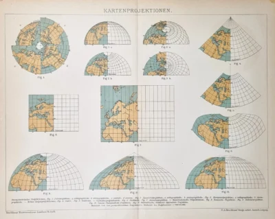 Stara mapa świata 1898 – plansza kartograficzna z końca XIX wieku