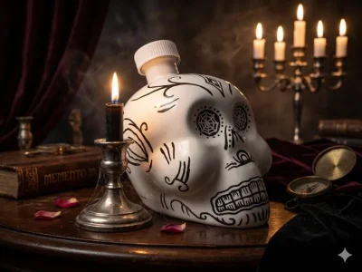 Butelka czaszka dekoracyjna – kolekcjonerski design w stylu meksykańskim